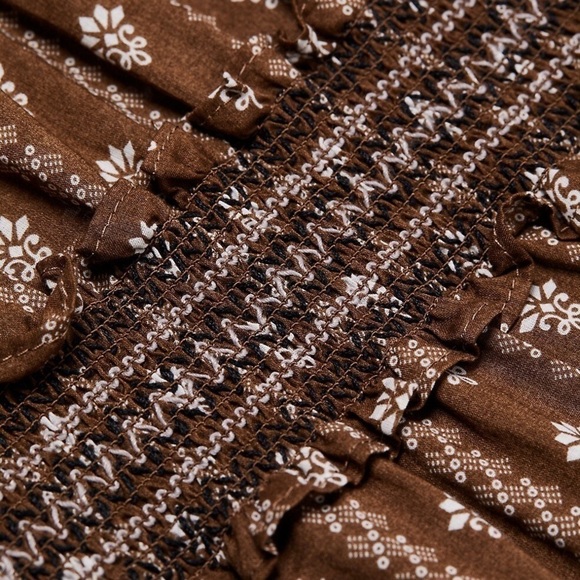 NWT VERONICA BEARD Floral Puffed Long Sleeve Embroidered Smocked Ruffled Dress M - Picture 13 of 15